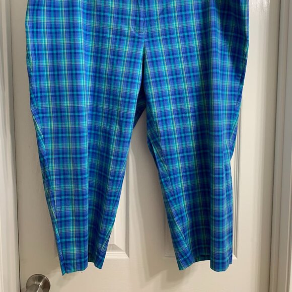 Venezia Jeans Women's Multi-Color Plaid Print Capri Pants, Size 24 - Picture 4 of 6